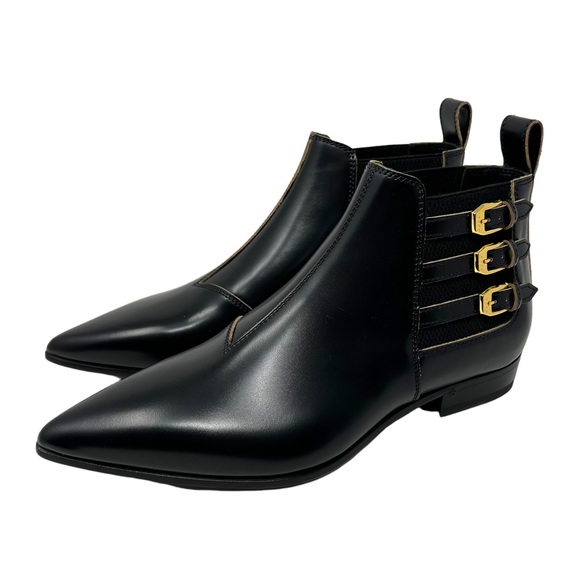 GUCCI Womens Cordovan Lux Leather Ankle Boot Black Size 38 EU - Picture 3 of 17